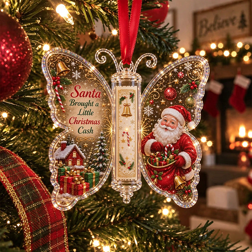 🔥Last Day 49% OFF🦋💵 Christmas Cash Gift Butterfly Ornament – Holiday Money Holder Keepsake 🎄✨