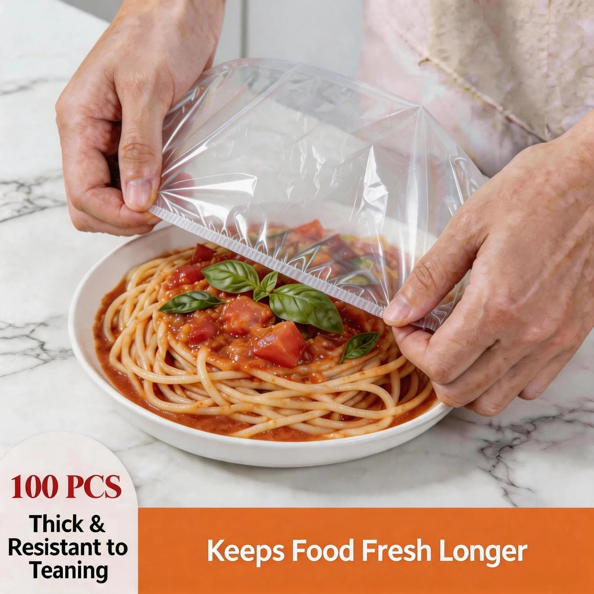 🥗100 Piece Elastic Reusable Bowl Covers for Freshness and Odor Protection