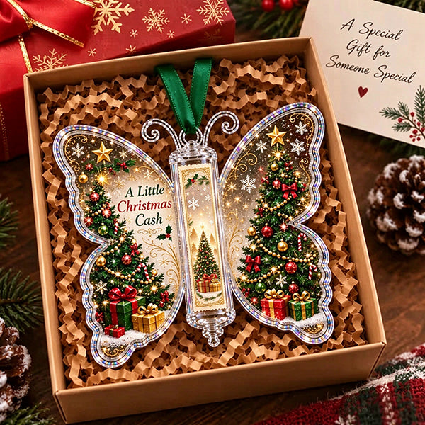 🔥Last Day 49% OFF🦋💵 Christmas Cash Gift Butterfly Ornament – Holiday Money Holder Keepsake 🎄✨