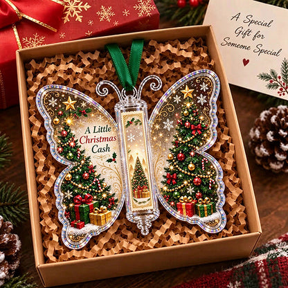 🔥Last Day 49% OFF🦋💵 Christmas Cash Gift Butterfly Ornament – Holiday Money Holder Keepsake 🎄✨