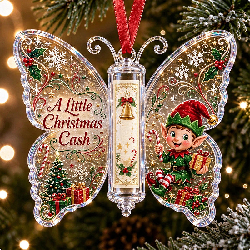 🔥Last Day 49% OFF🦋💵 Christmas Cash Gift Butterfly Ornament – Holiday Money Holder Keepsake 🎄✨