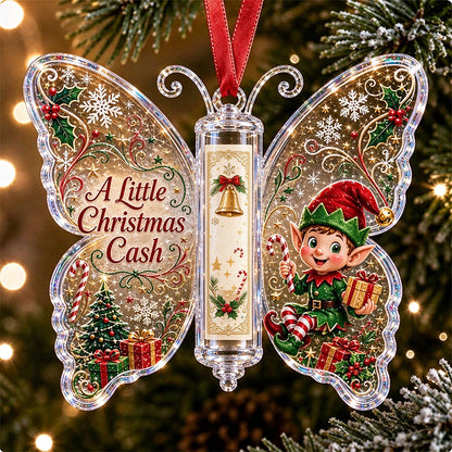 🔥Last Day 49% OFF🦋💵 Christmas Cash Gift Butterfly Ornament – Holiday Money Holder Keepsake 🎄✨