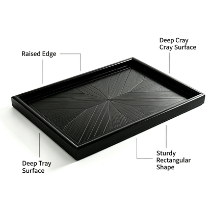 Modern Black Wooden Serving Tray